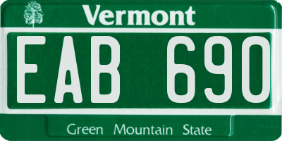 VT license plate EAB690