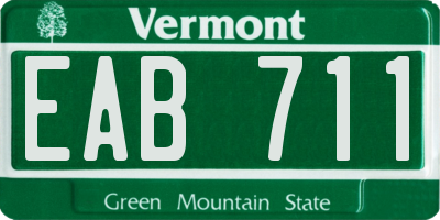 VT license plate EAB711