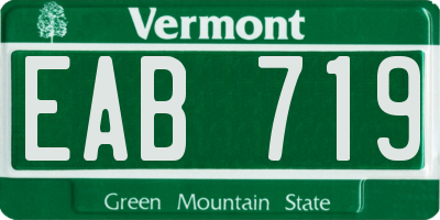 VT license plate EAB719