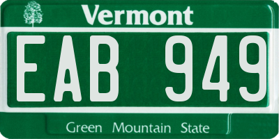 VT license plate EAB949