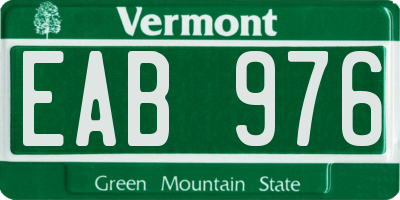 VT license plate EAB976