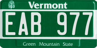VT license plate EAB977