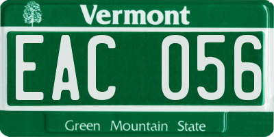 VT license plate EAC056