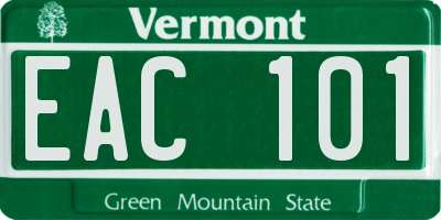 VT license plate EAC101