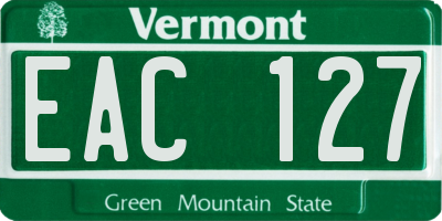 VT license plate EAC127