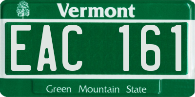 VT license plate EAC161