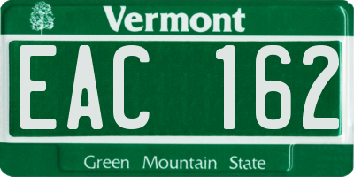 VT license plate EAC162