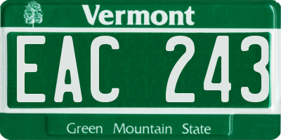 VT license plate EAC243