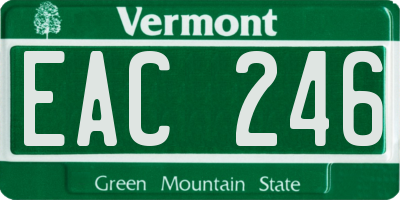 VT license plate EAC246
