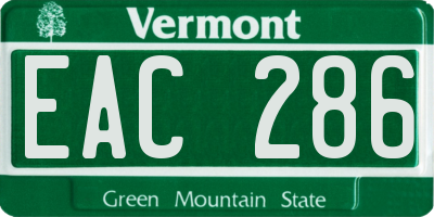 VT license plate EAC286