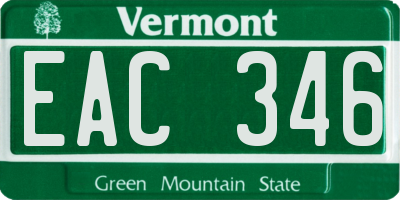 VT license plate EAC346