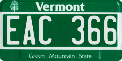 VT license plate EAC366