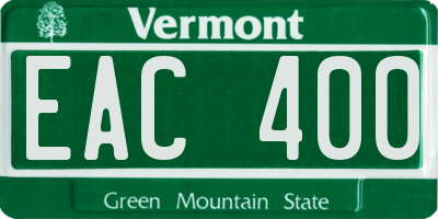 VT license plate EAC400