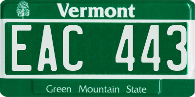 VT license plate EAC443