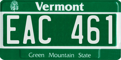 VT license plate EAC461