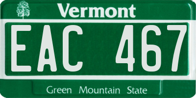 VT license plate EAC467