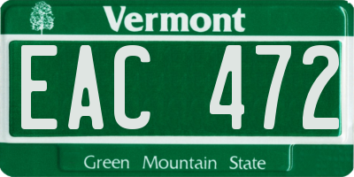 VT license plate EAC472