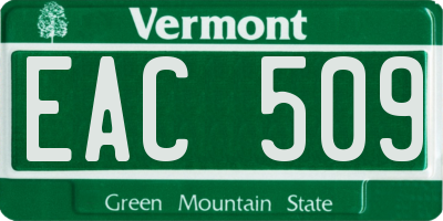 VT license plate EAC509