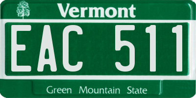 VT license plate EAC511