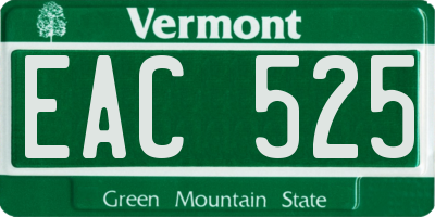VT license plate EAC525