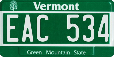 VT license plate EAC534