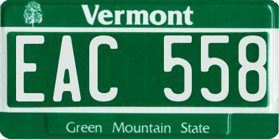 VT license plate EAC558