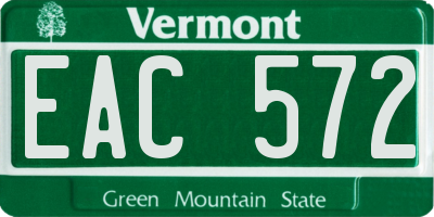 VT license plate EAC572