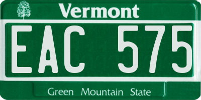 VT license plate EAC575