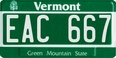 VT license plate EAC667