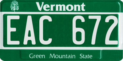VT license plate EAC672