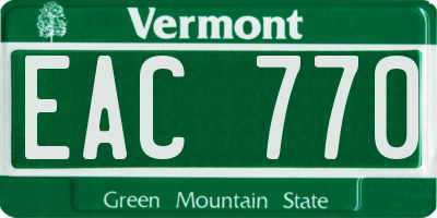 VT license plate EAC770