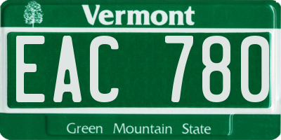 VT license plate EAC780