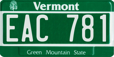 VT license plate EAC781