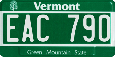 VT license plate EAC790