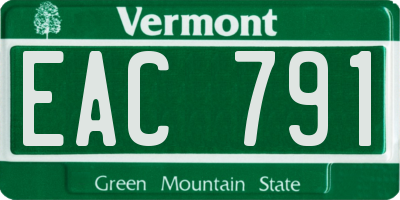 VT license plate EAC791