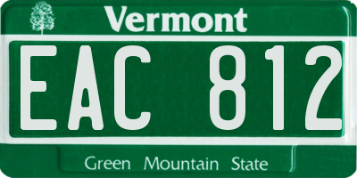 VT license plate EAC812