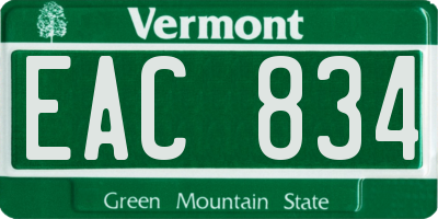 VT license plate EAC834