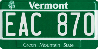 VT license plate EAC870