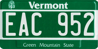 VT license plate EAC952