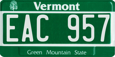 VT license plate EAC957