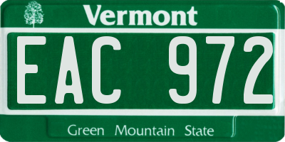 VT license plate EAC972