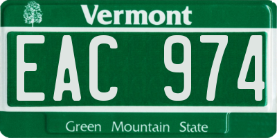 VT license plate EAC974