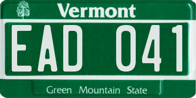 VT license plate EAD041