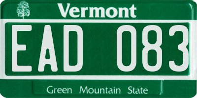 VT license plate EAD083