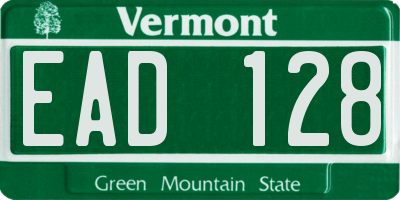 VT license plate EAD128