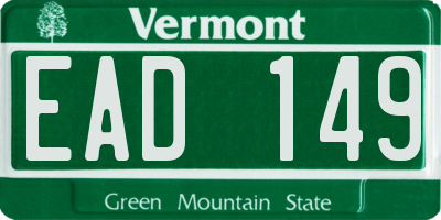 VT license plate EAD149