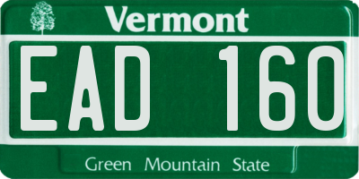 VT license plate EAD160