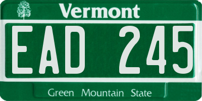 VT license plate EAD245