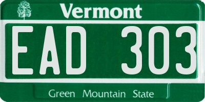 VT license plate EAD303
