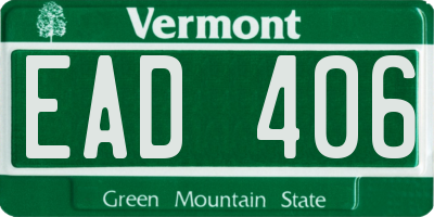 VT license plate EAD406